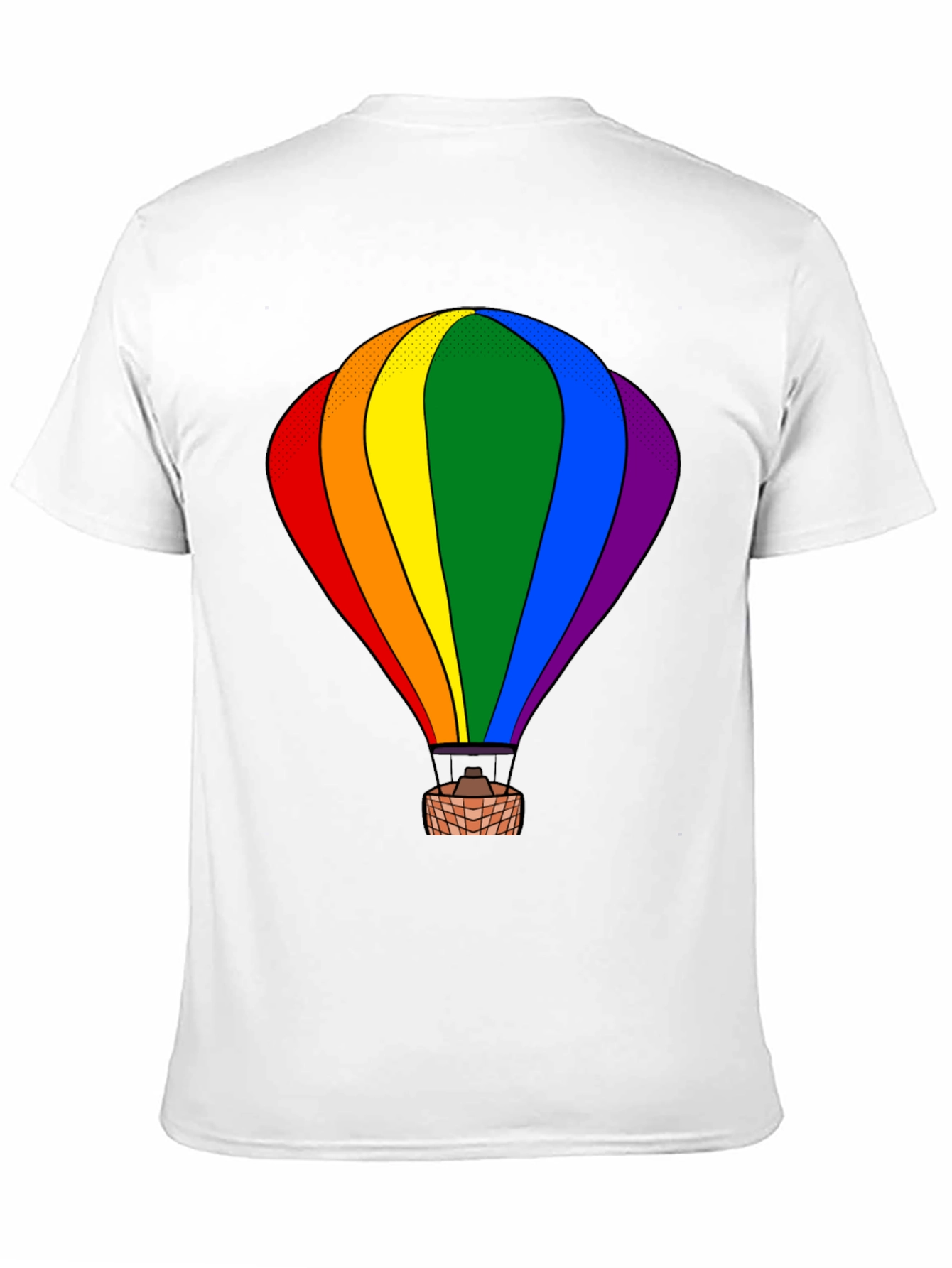 Rainbow Hot Air Balloon Graphic Tee - Black