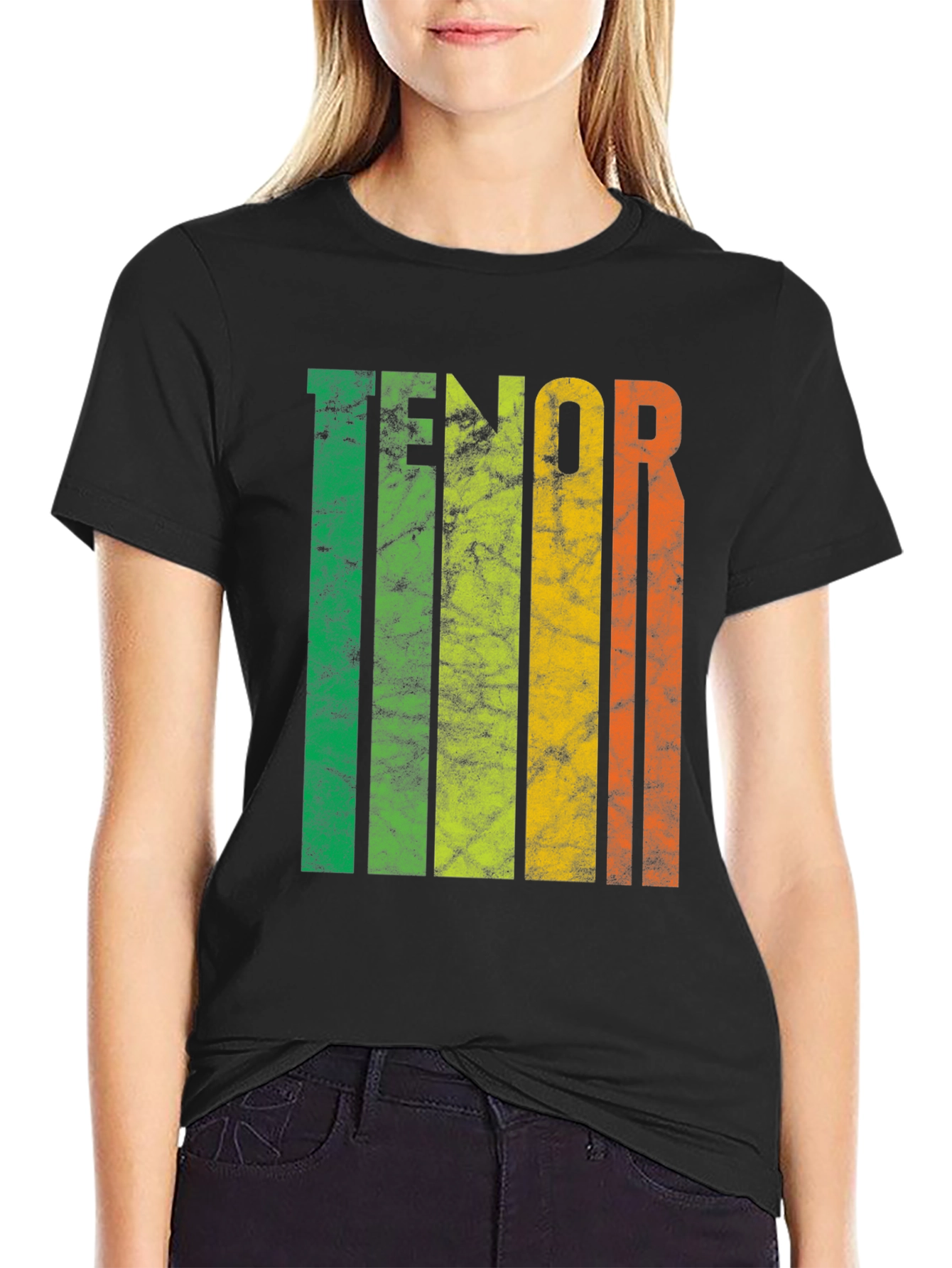Tenor Colorful Stripes Graphic Tee - Soft Cotton T-Shirt