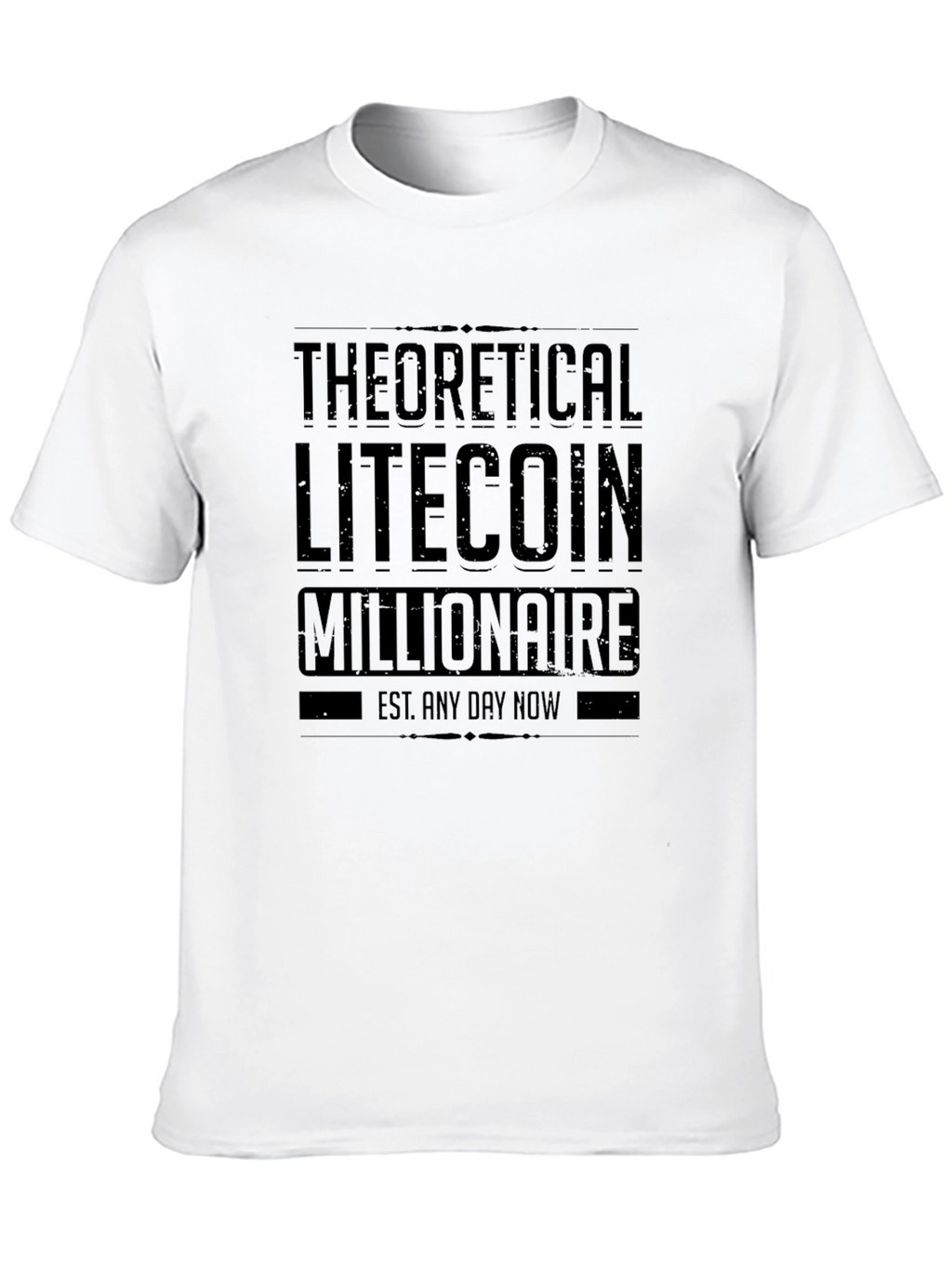 Theoretical Litecoin Millionaire Black Graphic T-Shirt