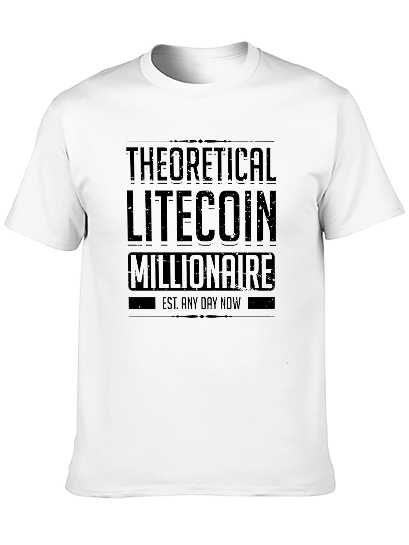 Theoretical Litecoin Millionaire Black Graphic T-Shirt