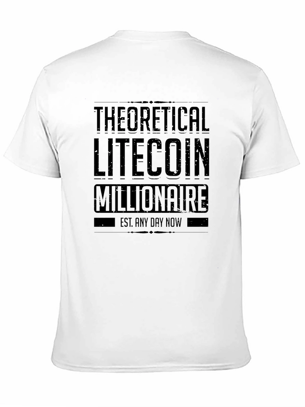Theoretical Litecoin Millionaire Black Graphic T-Shirt
