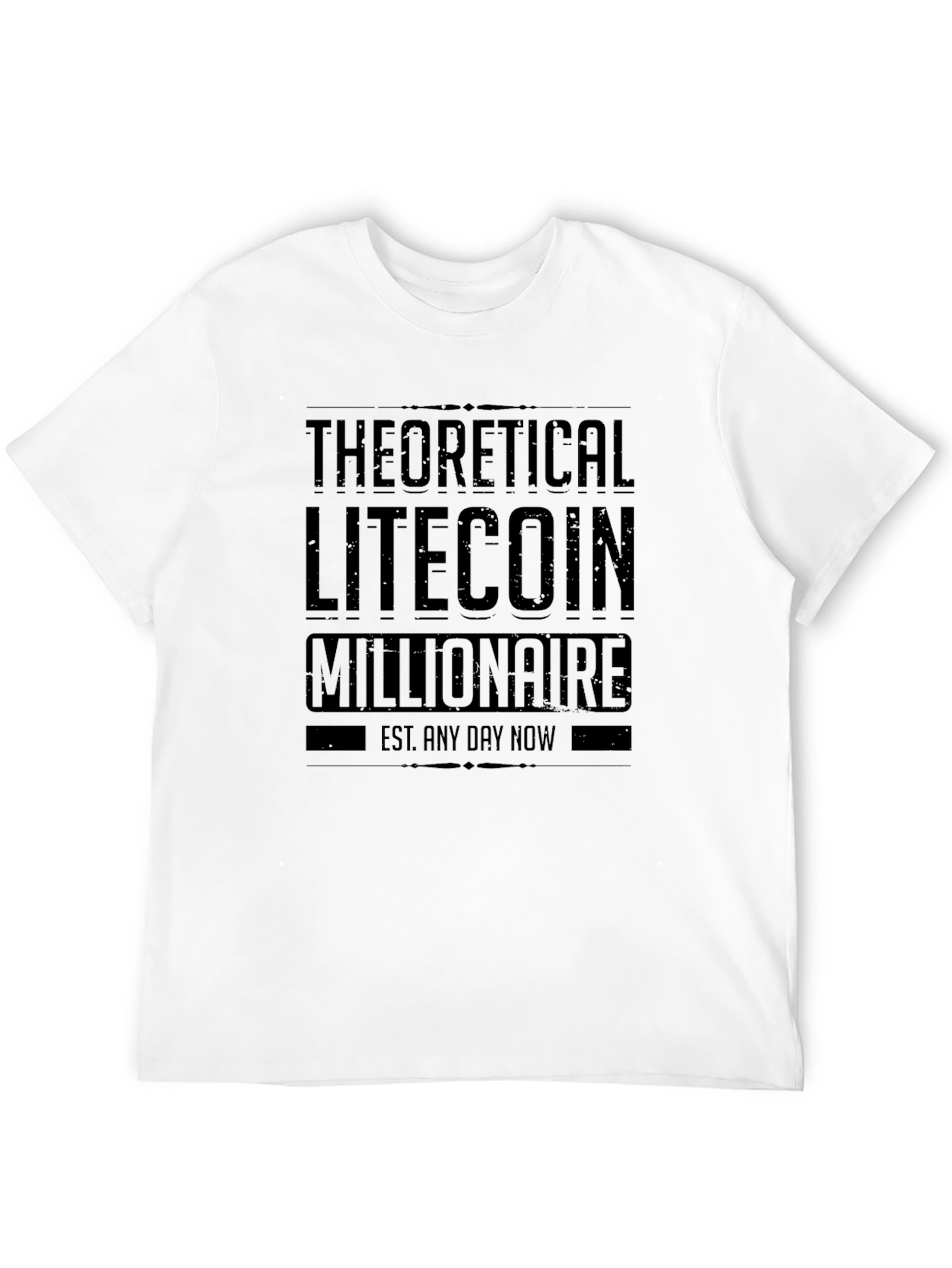 Theoretical Litecoin Millionaire Black Graphic T-Shirt