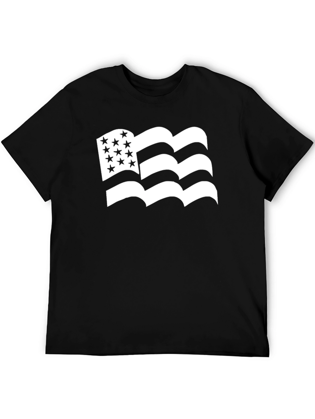 American Flag Style Graphic Tee - Black
