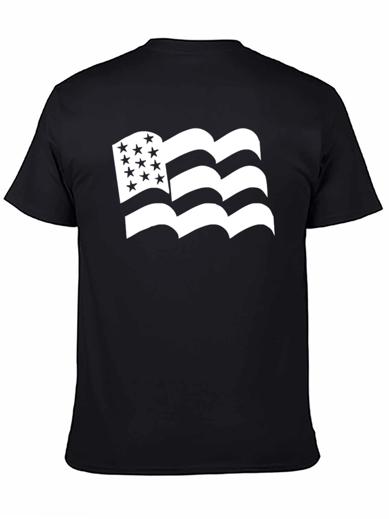 American Flag Style Graphic Tee - Black