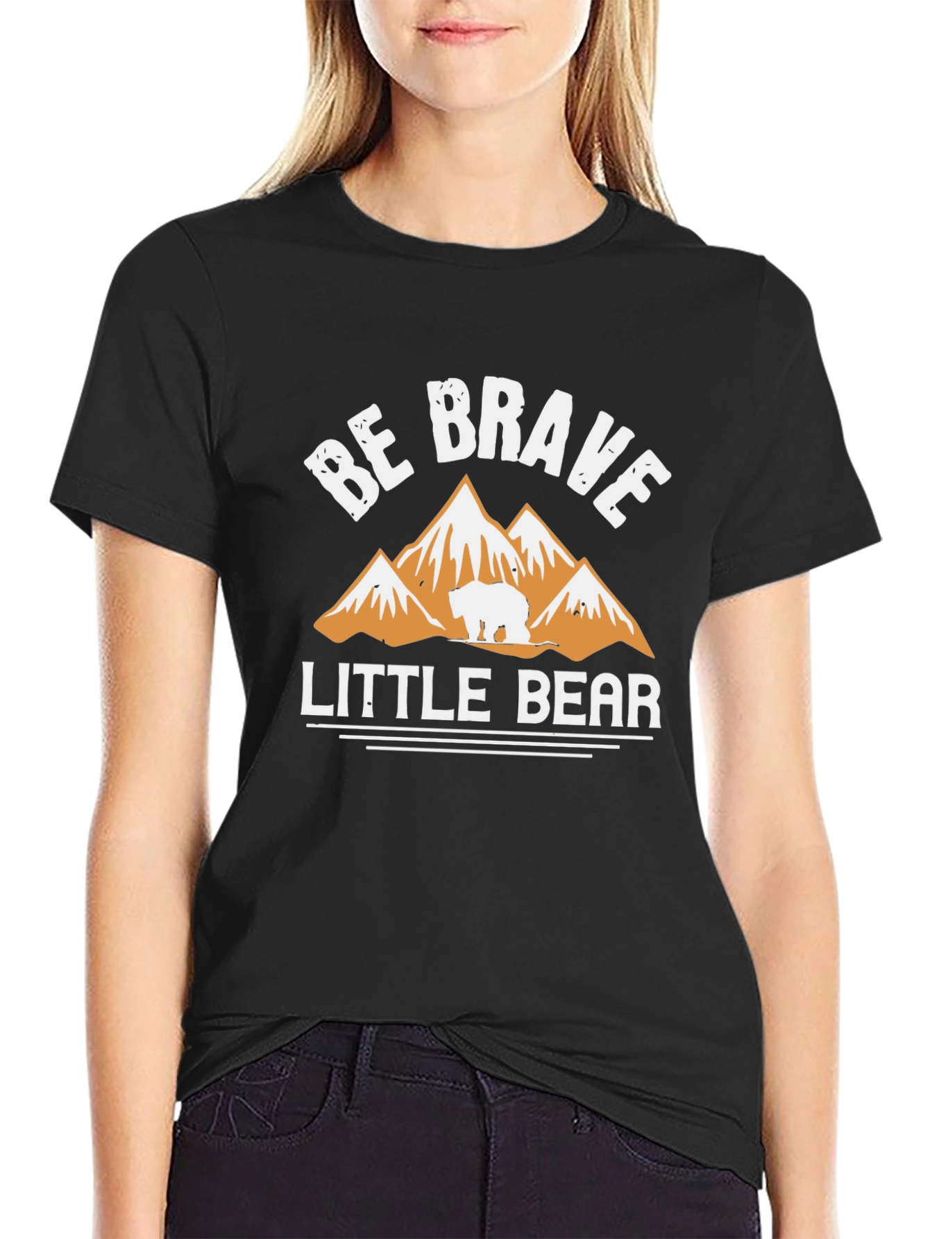 Be Brave Little Bear Black T-Shirt