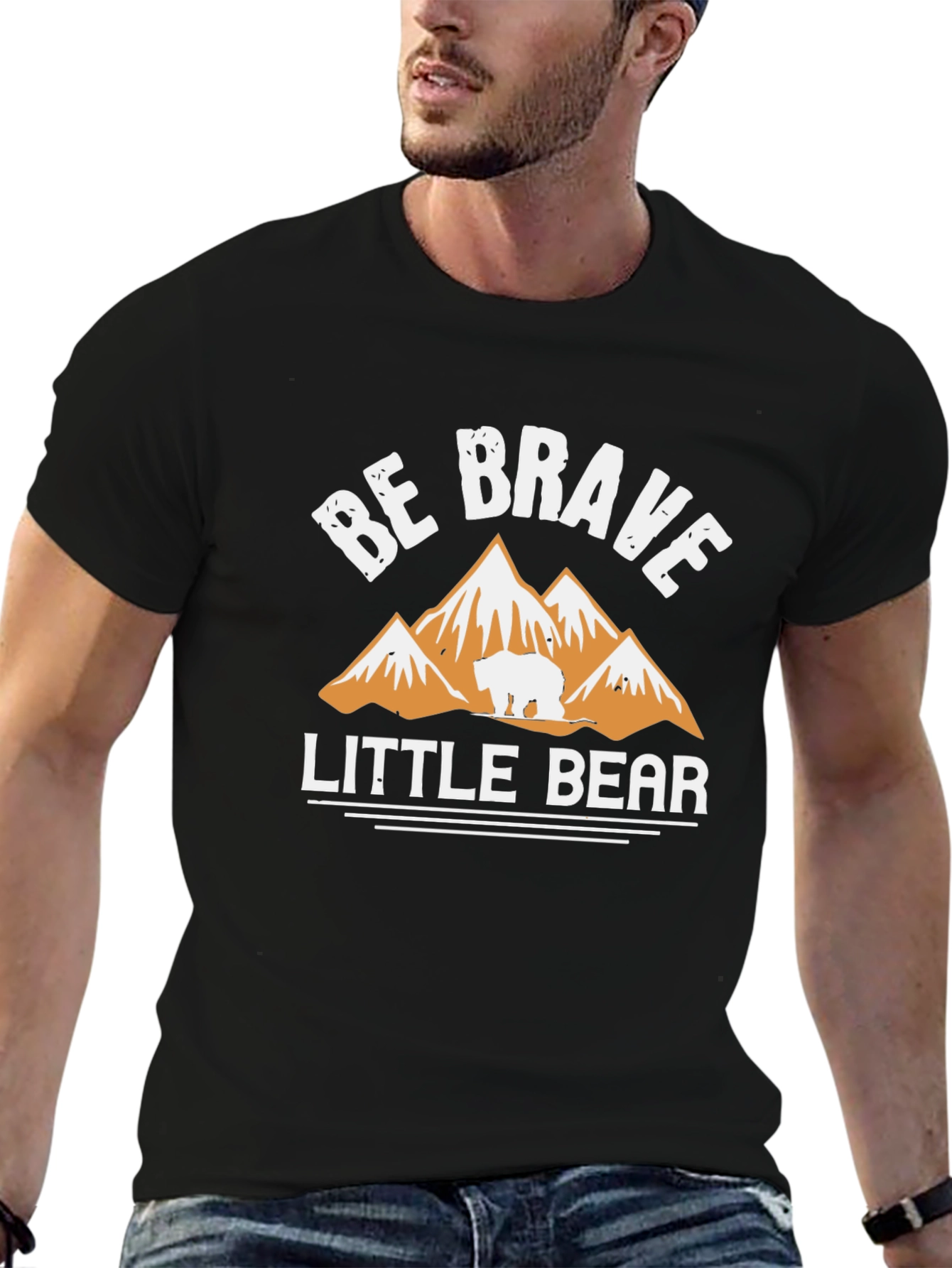 Be Brave Little Bear Black T-Shirt
