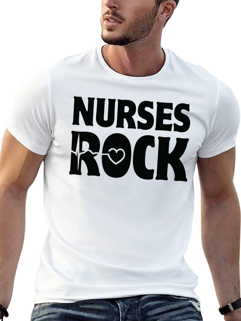 Nurses Rock Graphic T-Shirt - Black Cotton Tee