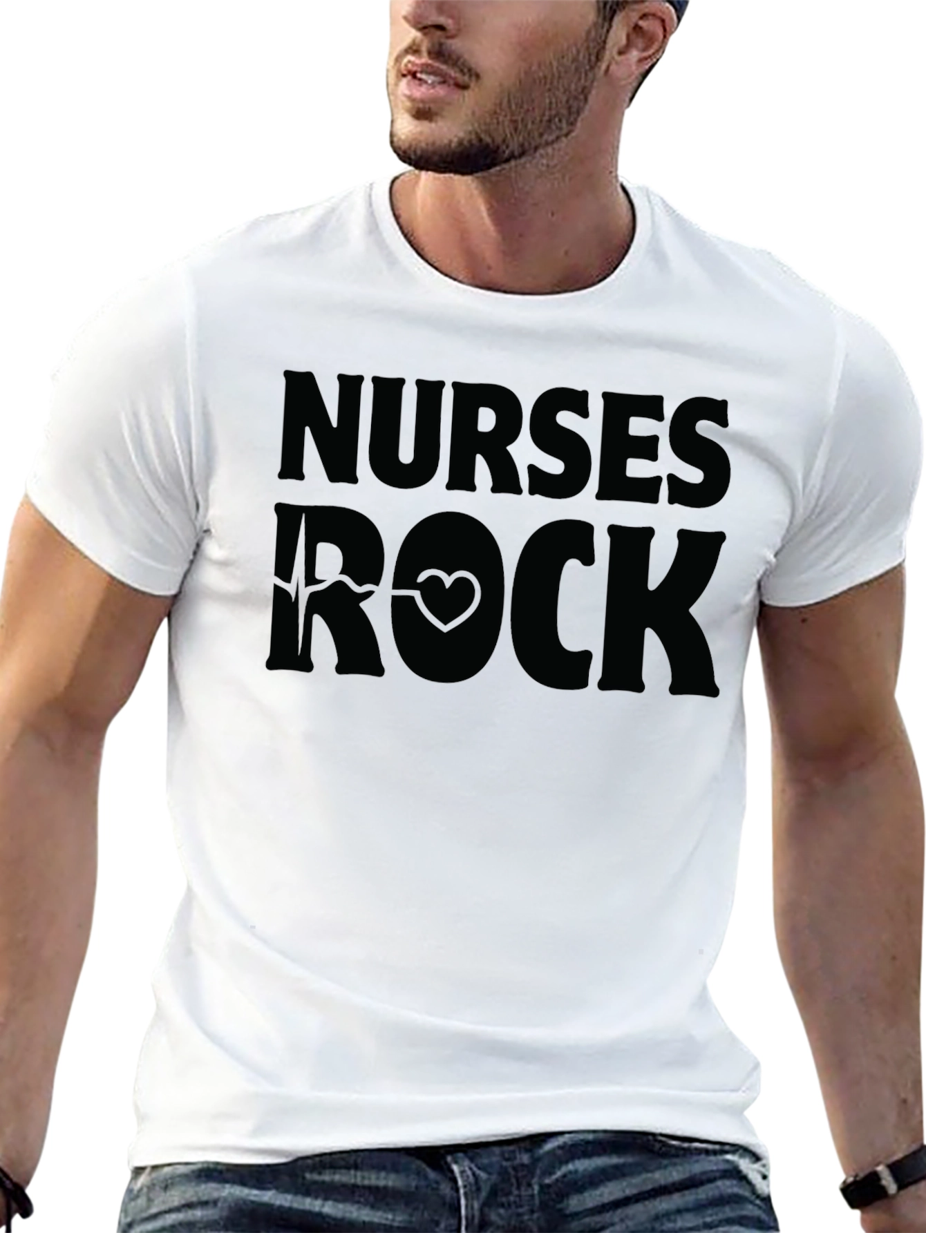 Nurses Rock Graphic T-Shirt - Black Cotton Tee