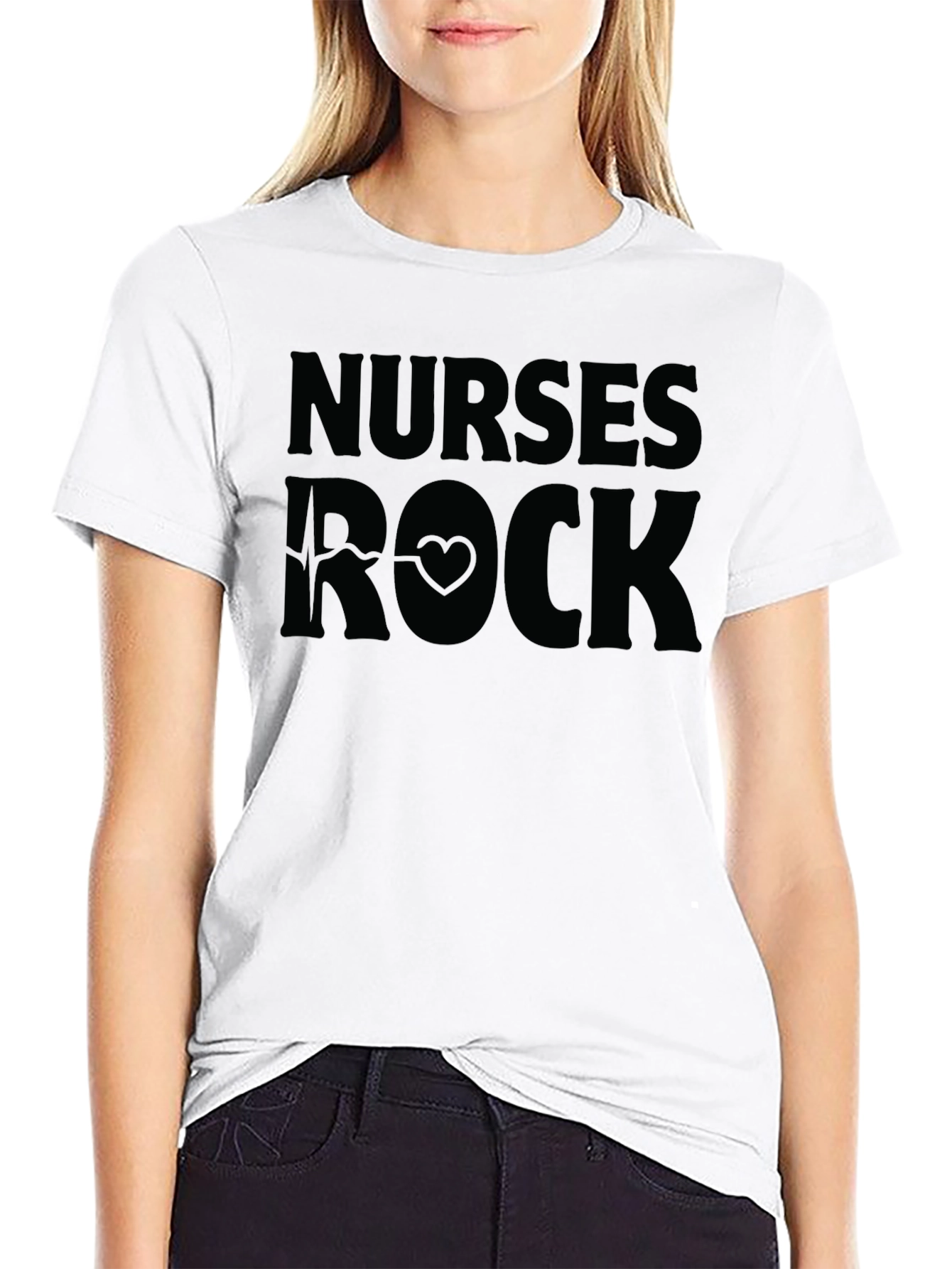 Nurses Rock Graphic T-Shirt - Black Cotton Tee