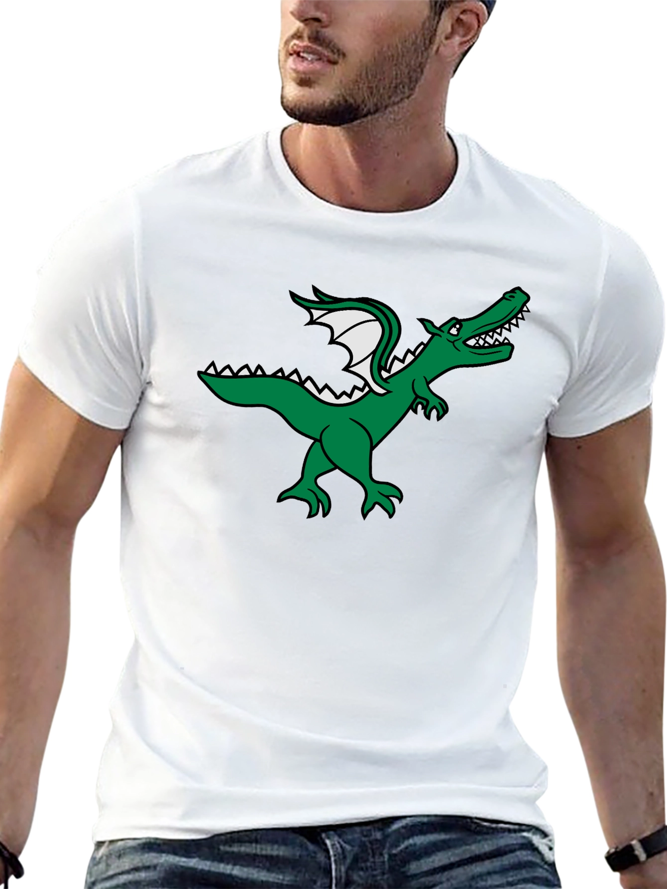 Dragon Graphic Tee - Black Cotton T-Shirt