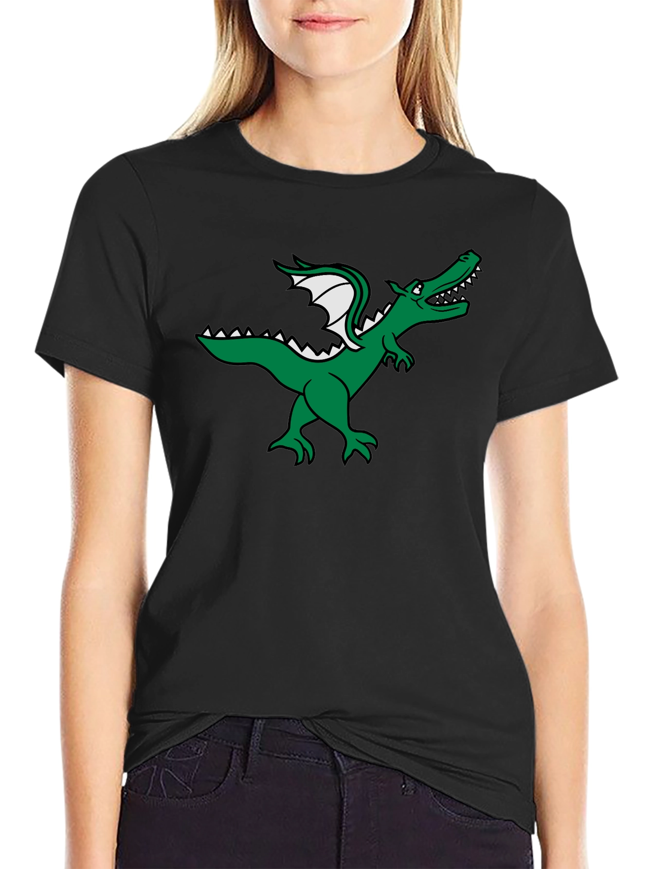 Dragon Graphic Tee - Black Cotton T-Shirt