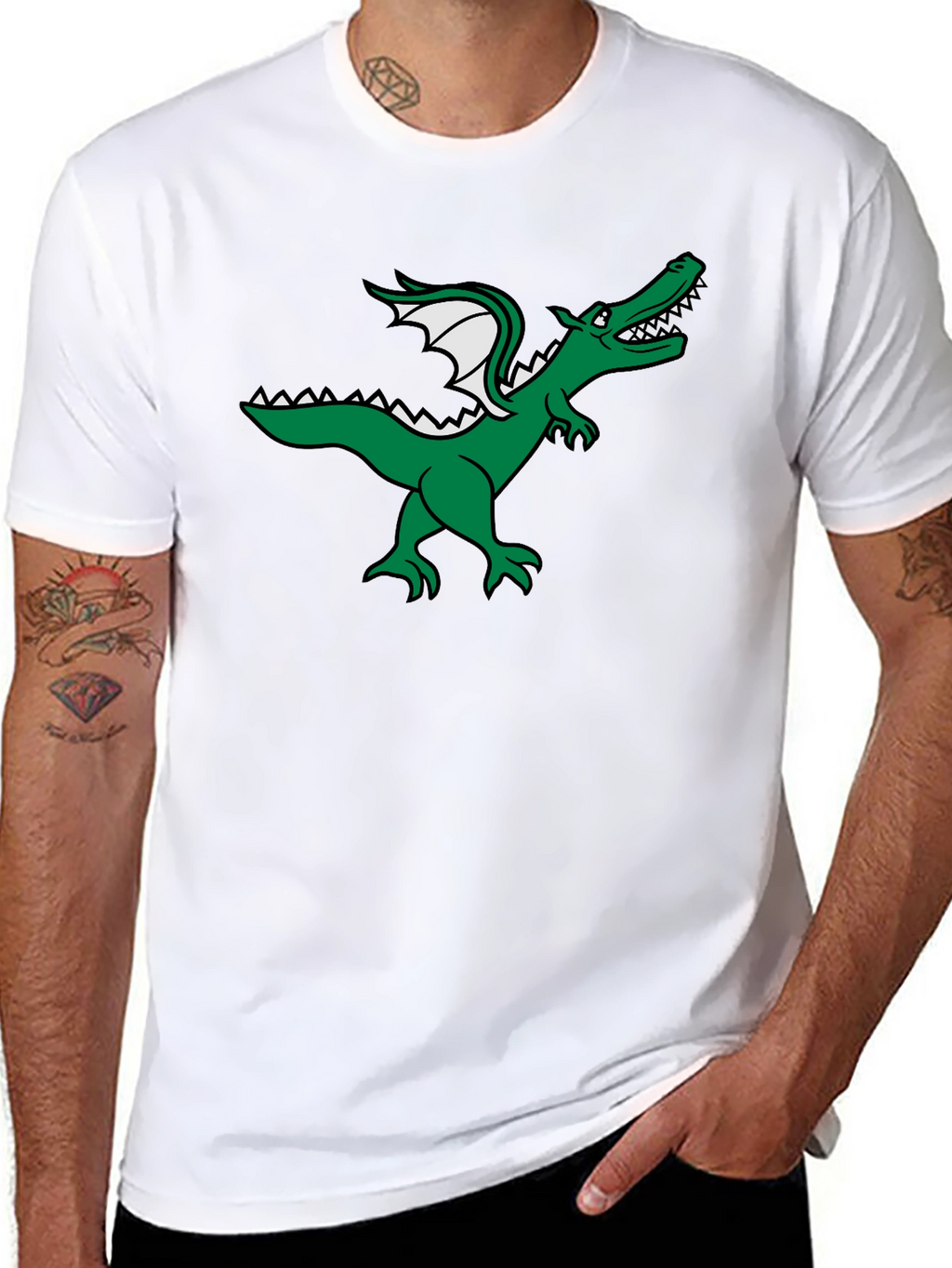 Dragon Graphic Tee - Black Cotton T-Shirt