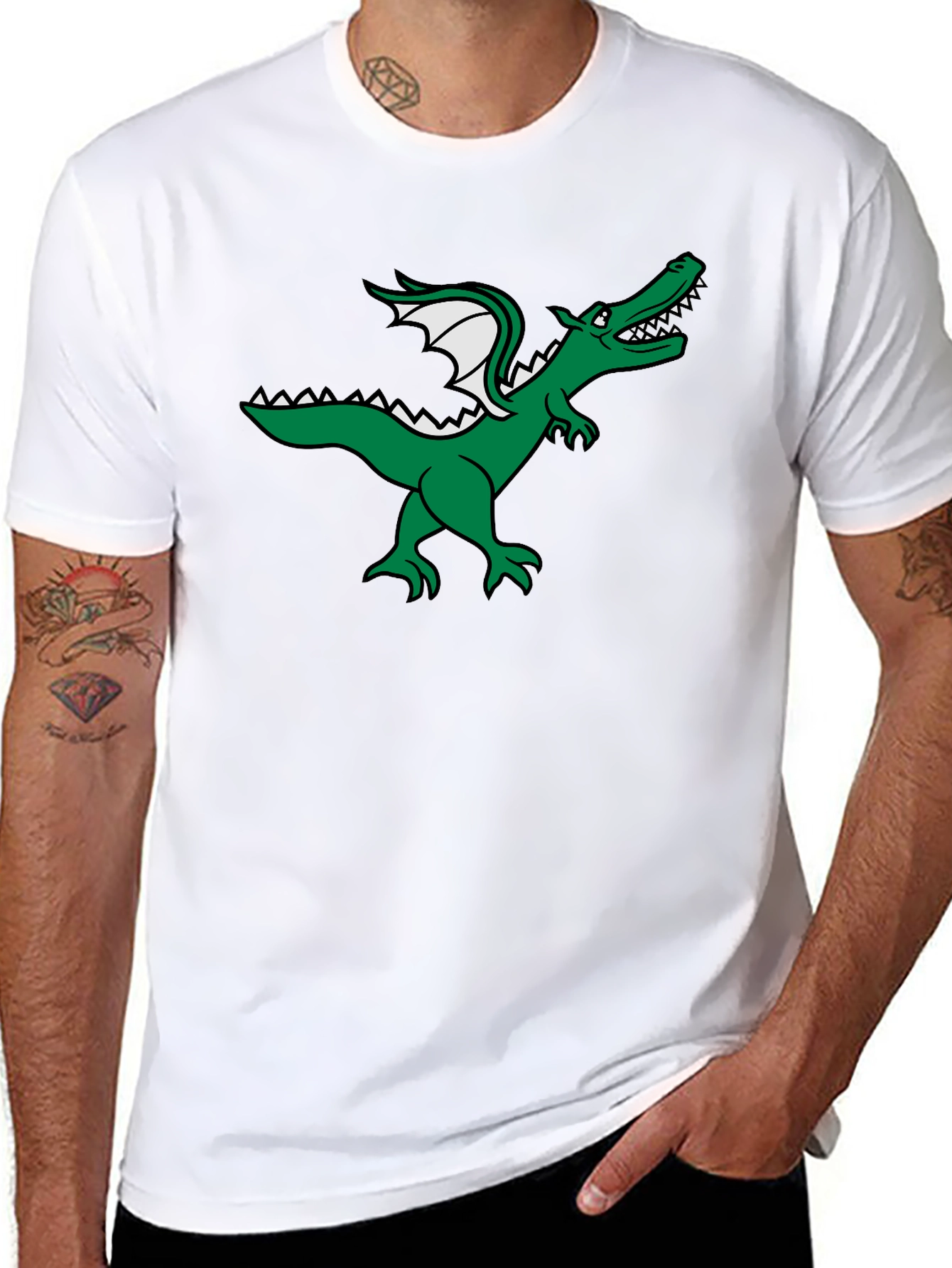 Dragon Graphic Tee - Black Cotton T-Shirt