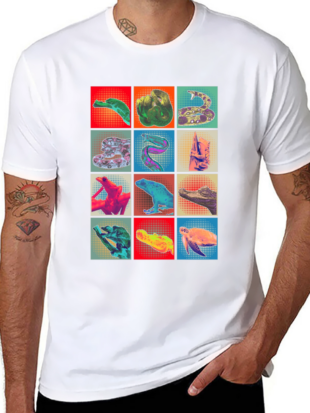 Reptile Pop Art T-Shirt Unique Graphic Tee