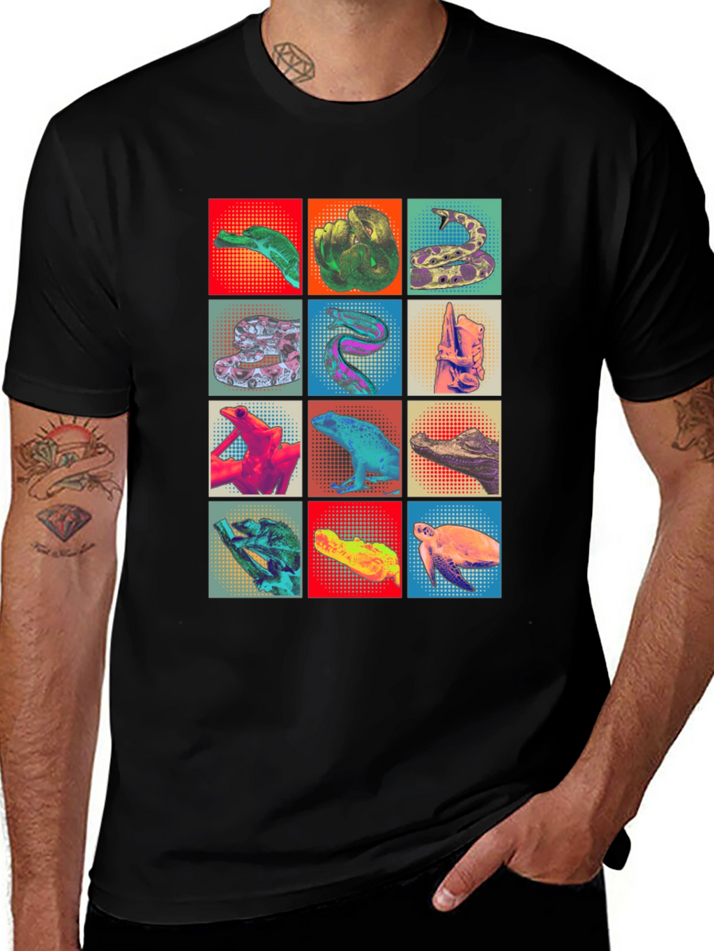 Reptile Pop Art T-Shirt Unique Graphic Tee