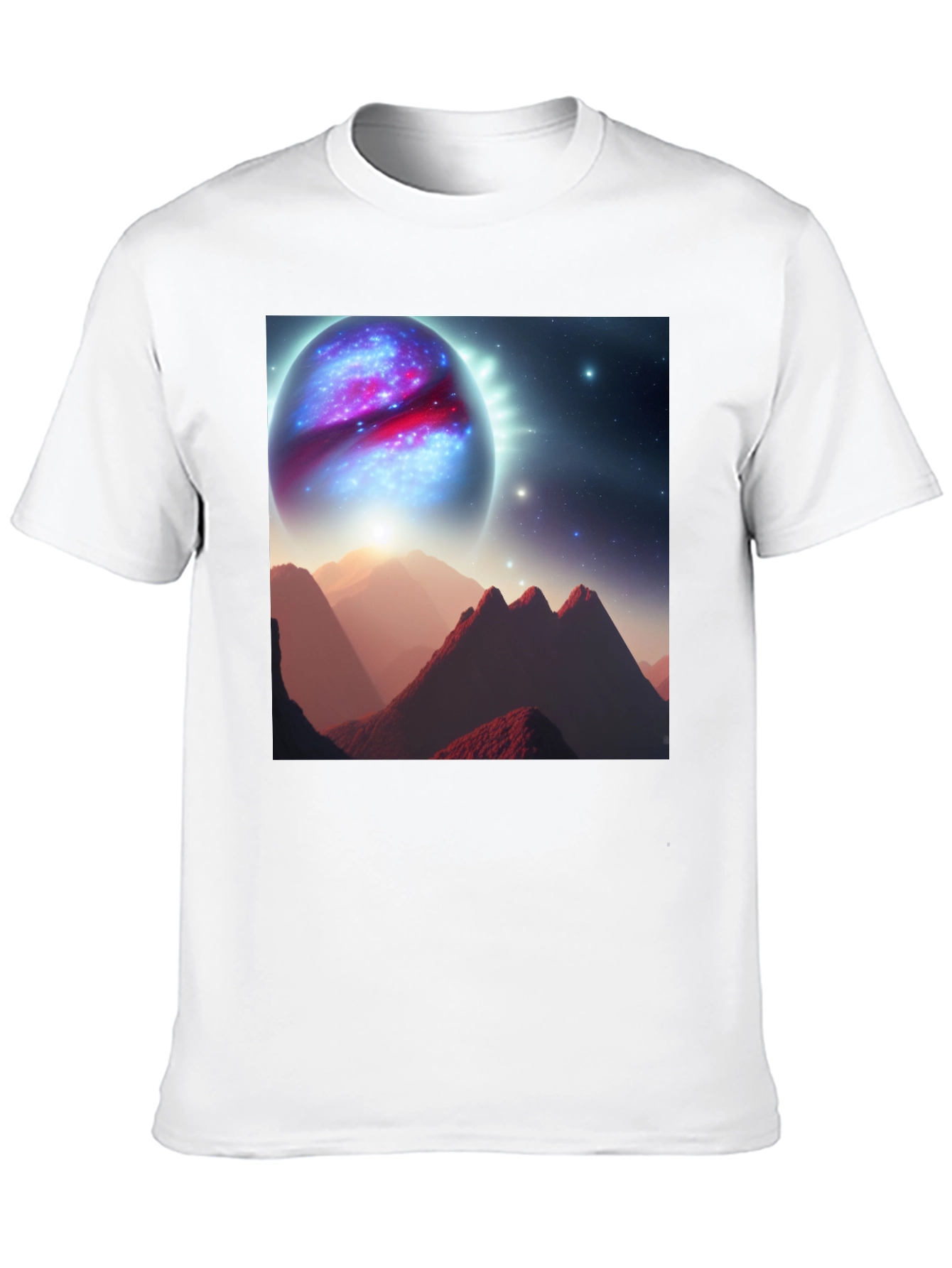 Cosmic Planet Graphic T-Shirt - Black Cotton Blend