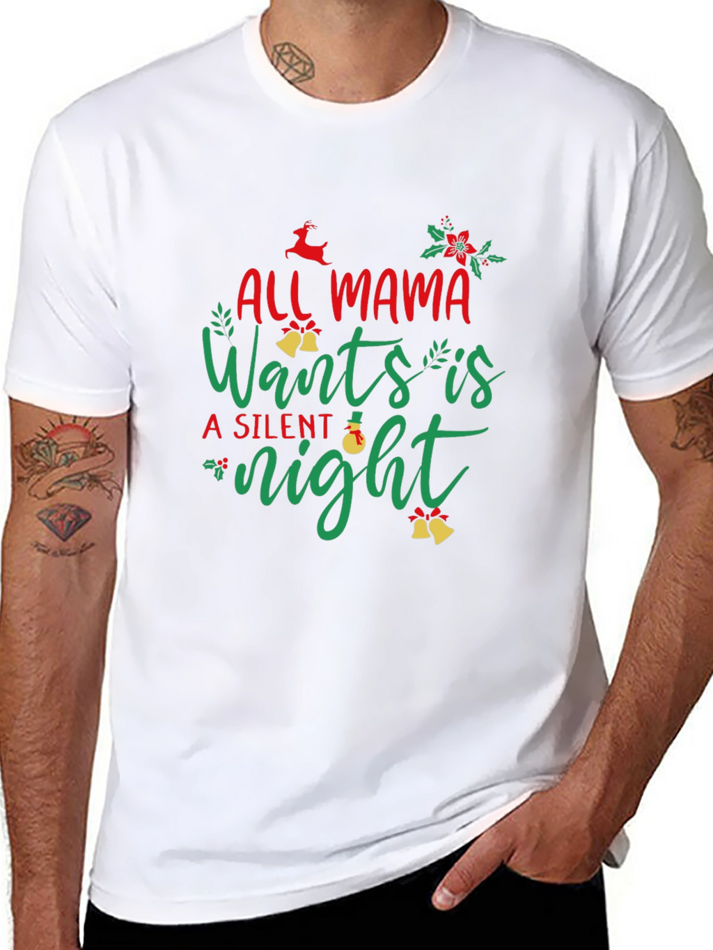 All Mama Wants is a Silent Night Black T-Shirt