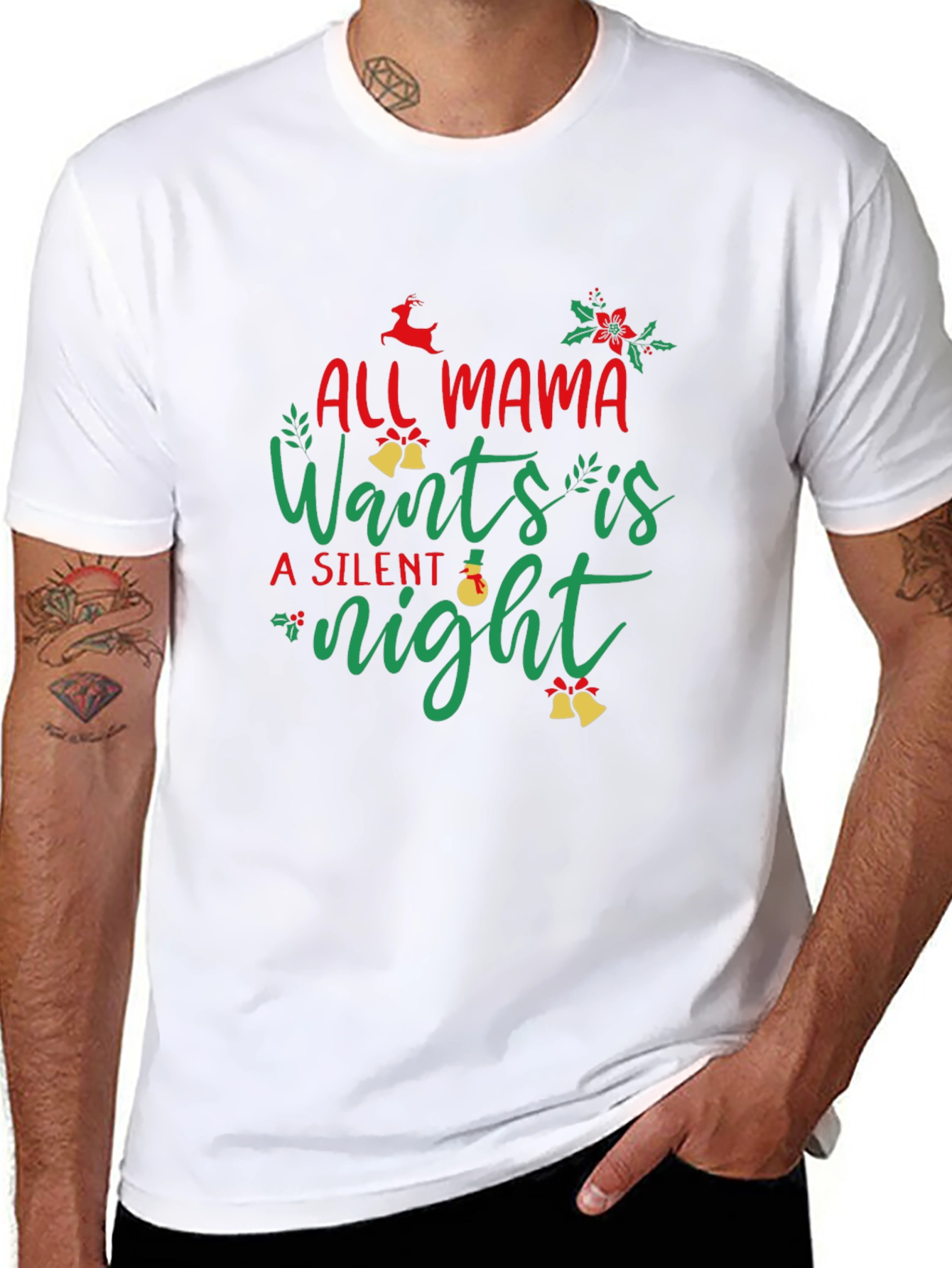 All Mama Wants is a Silent Night Black T-Shirt