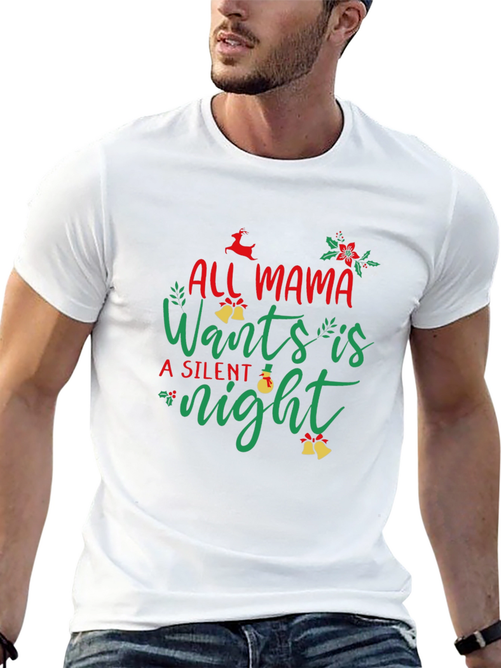 All Mama Wants is a Silent Night Black T-Shirt