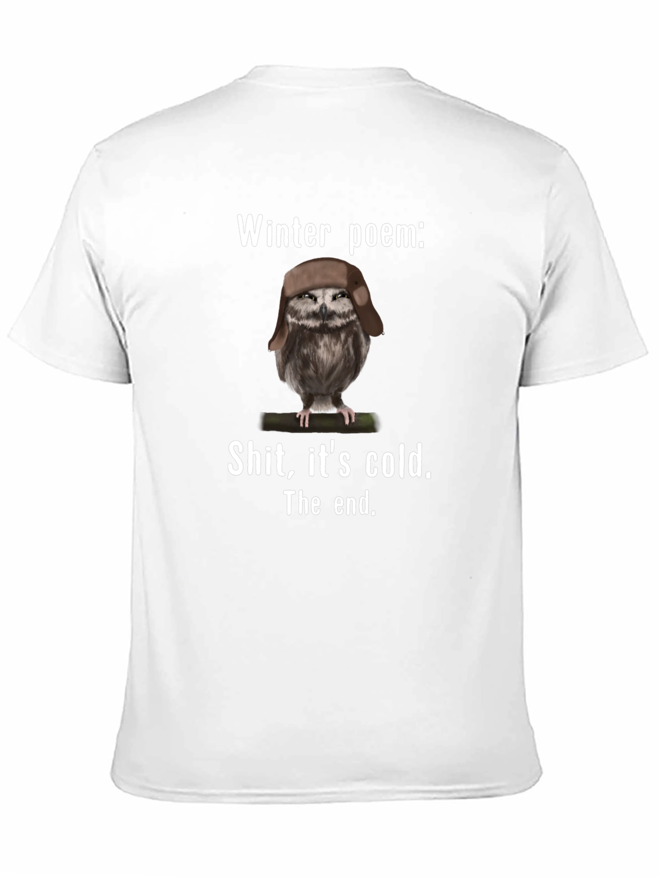 Winter Poem Owl T-Shirt - Funny Cold Weather Tee