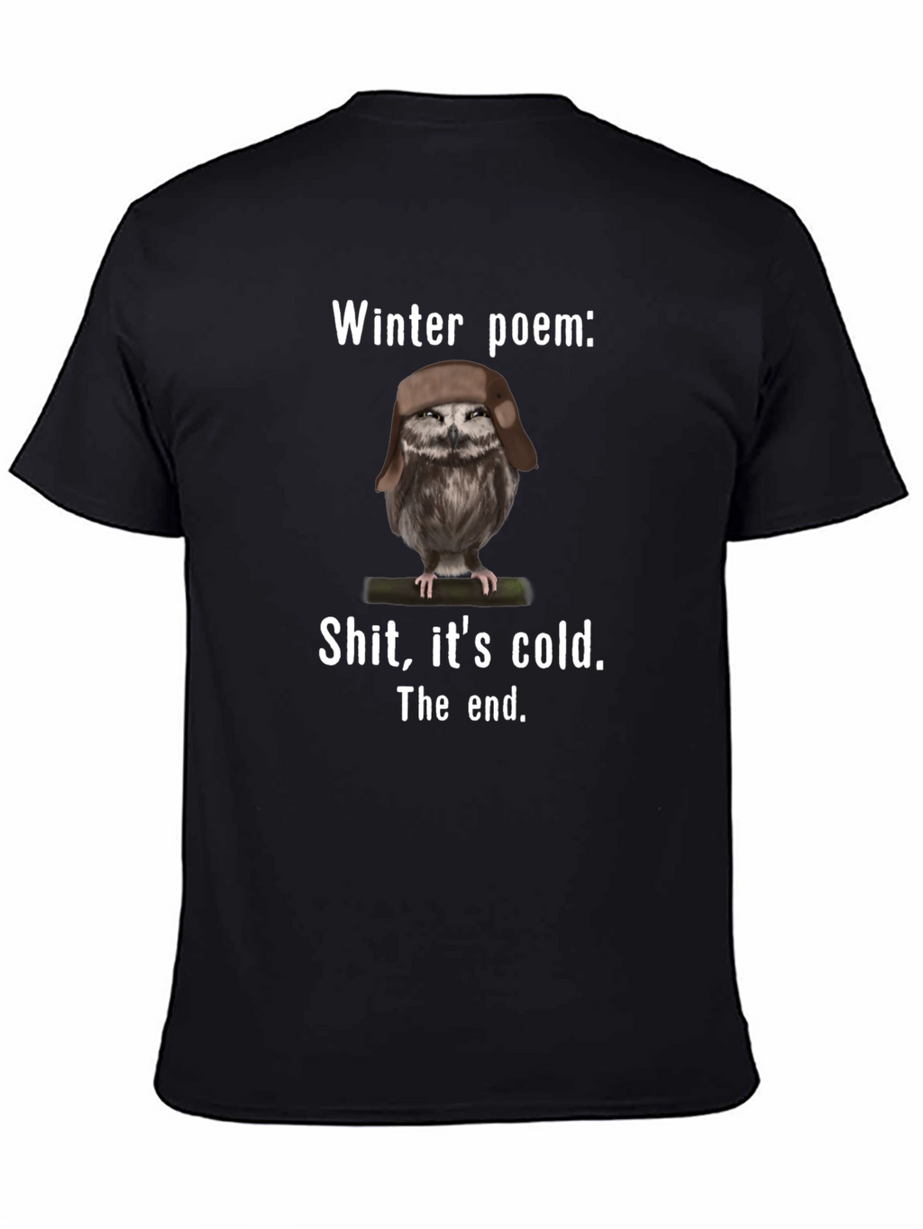 Winter Poem Owl T-Shirt - Funny Cold Weather Tee
