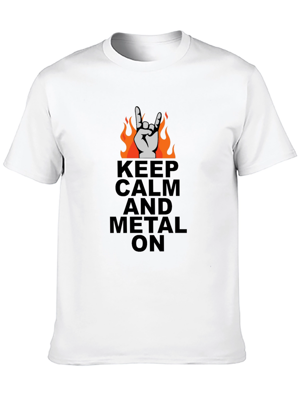 Keep Calm and Metal On Black T-Shirt