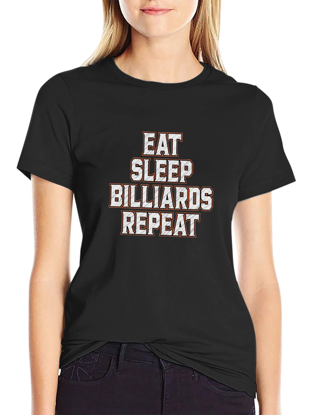Eat Sleep Billiards Repeat Black T-Shirt