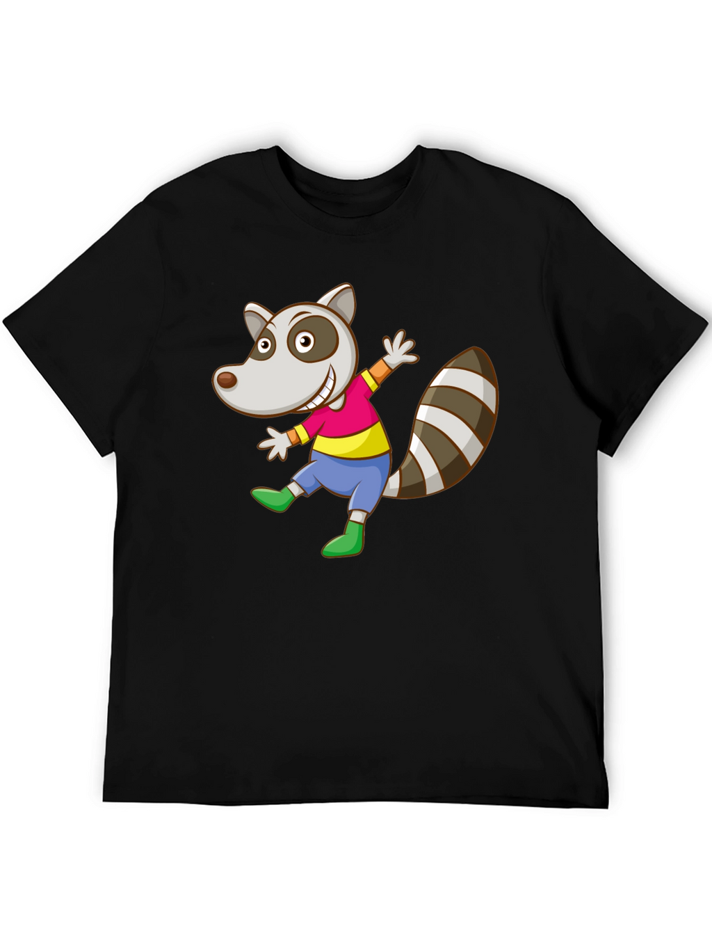 Cartoon Raccoon Graphic Tee - Fun Animal T-Shirt