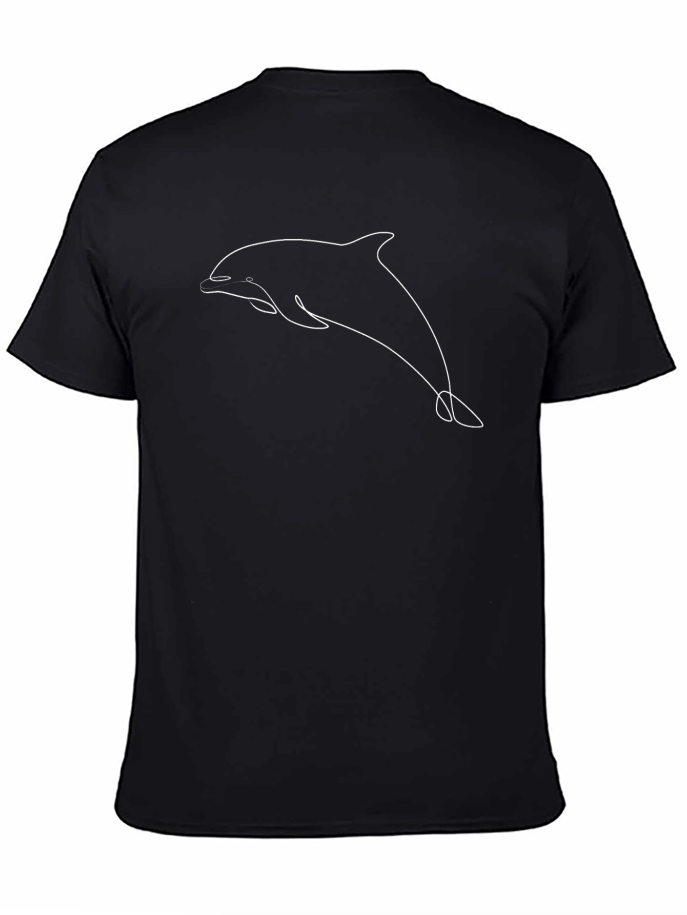 Minimalist Dolphin T-Shirt - Black