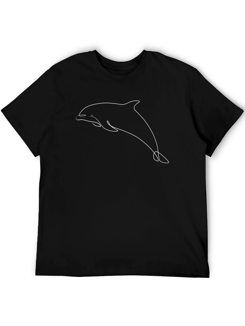 Minimalist Dolphin T-Shirt - Black