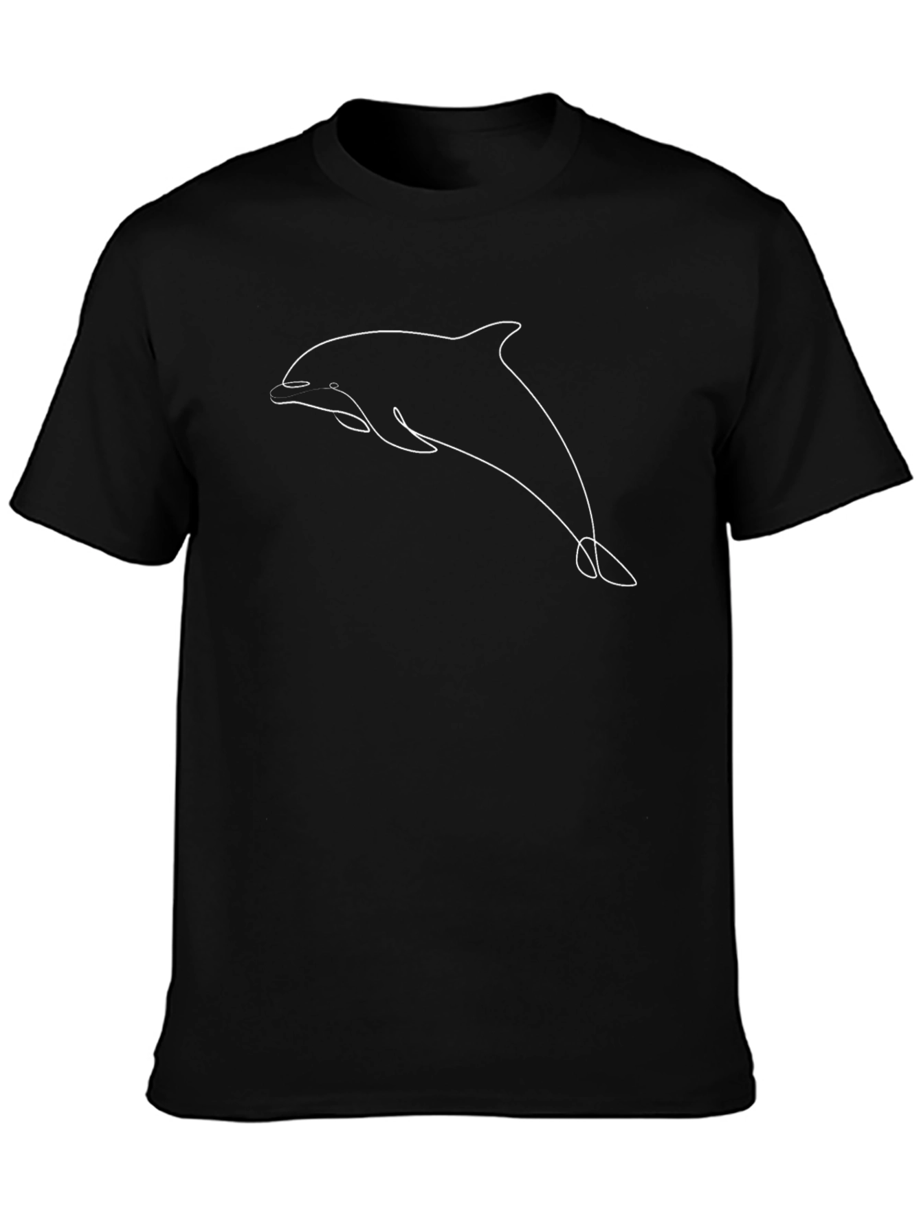 Minimalist Dolphin T-Shirt - Black