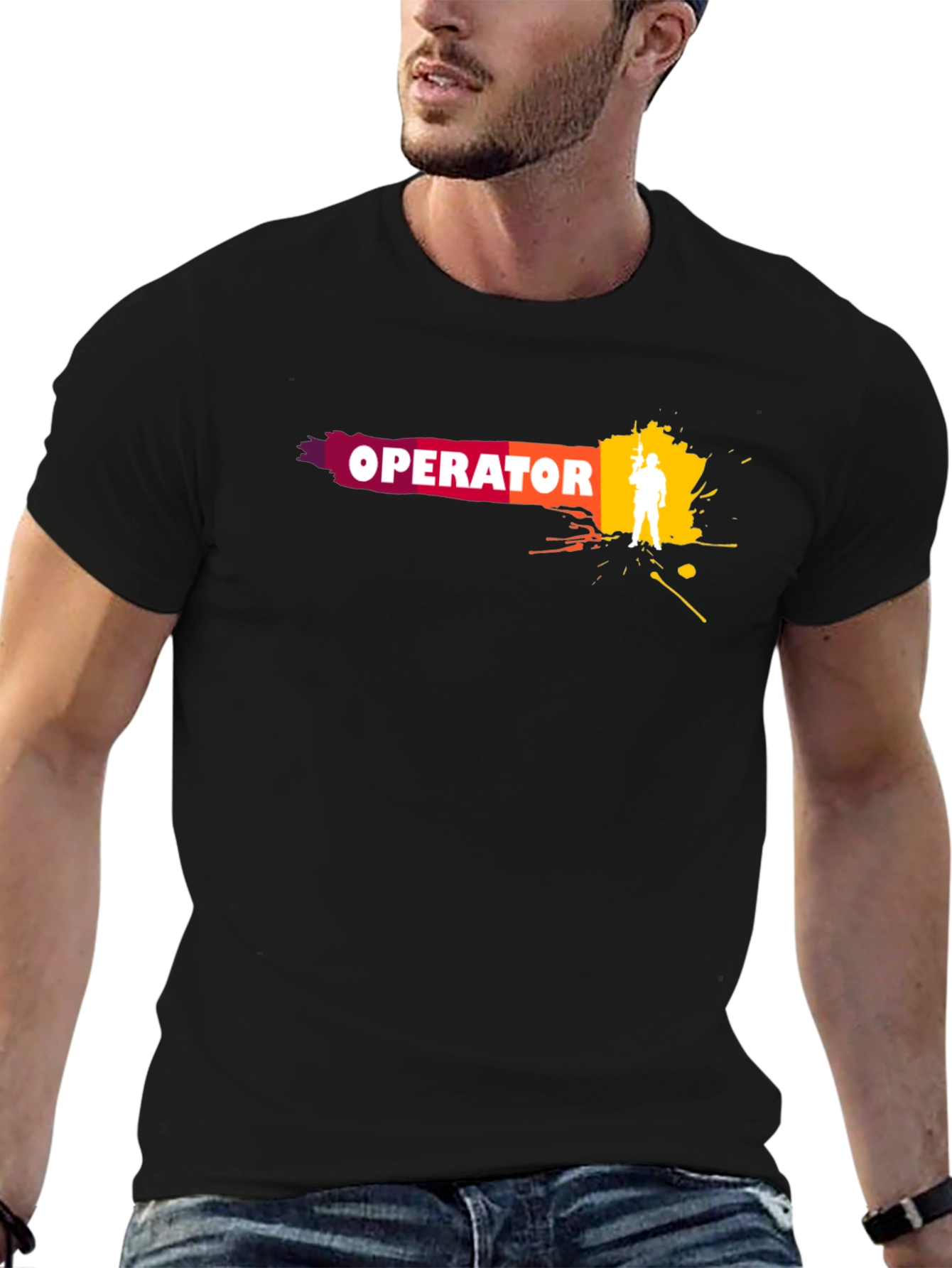 Operator Graphic Tee - Stylish Mens Black T-Shirt