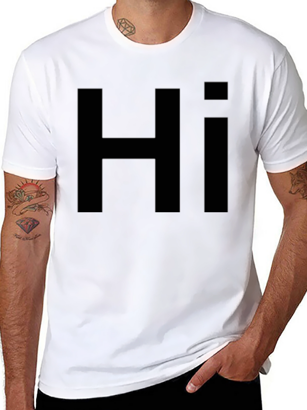 Bold Hi Graphic Tee - Casual Style