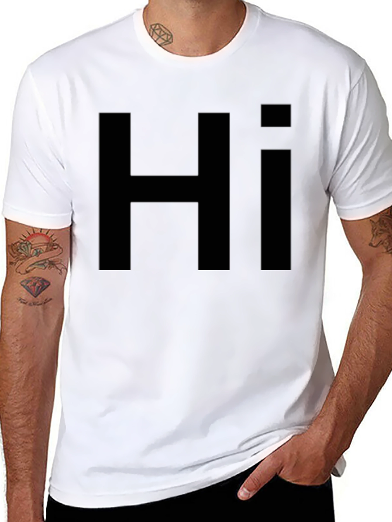 Bold Hi Graphic Tee - Casual Style