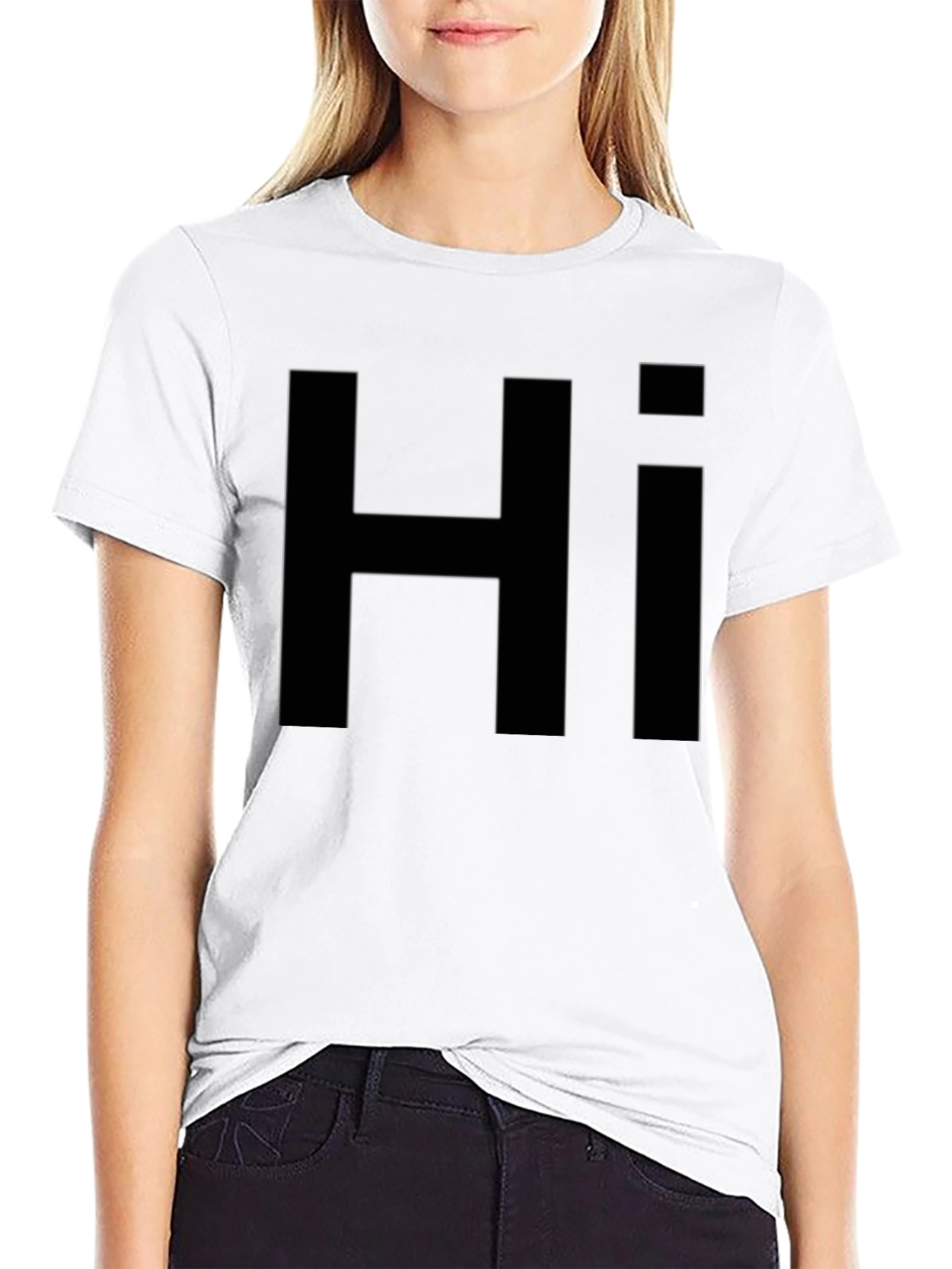 Bold Hi Graphic Tee - Casual Style