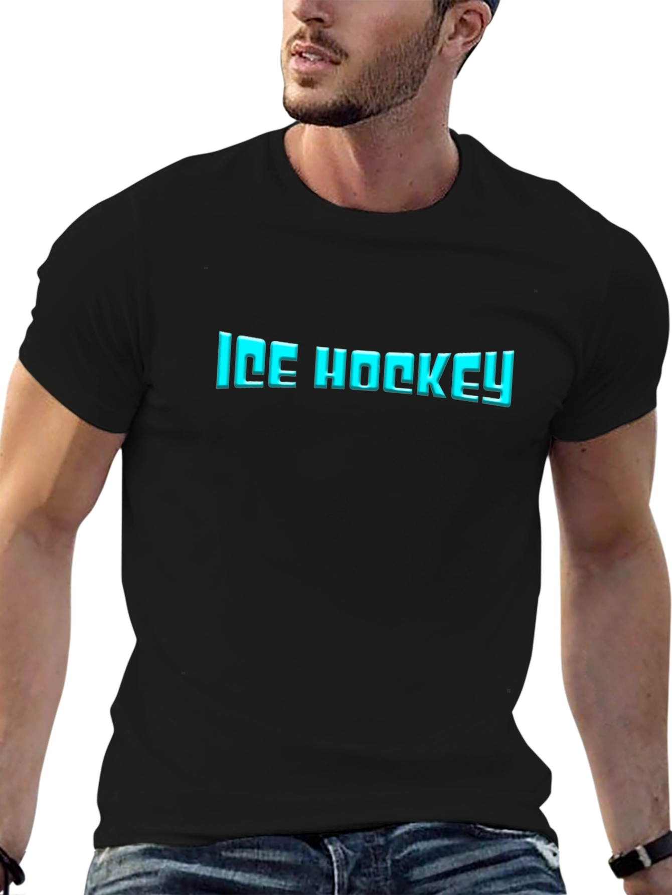 Ice Hockey Graphic Black T-Shirt