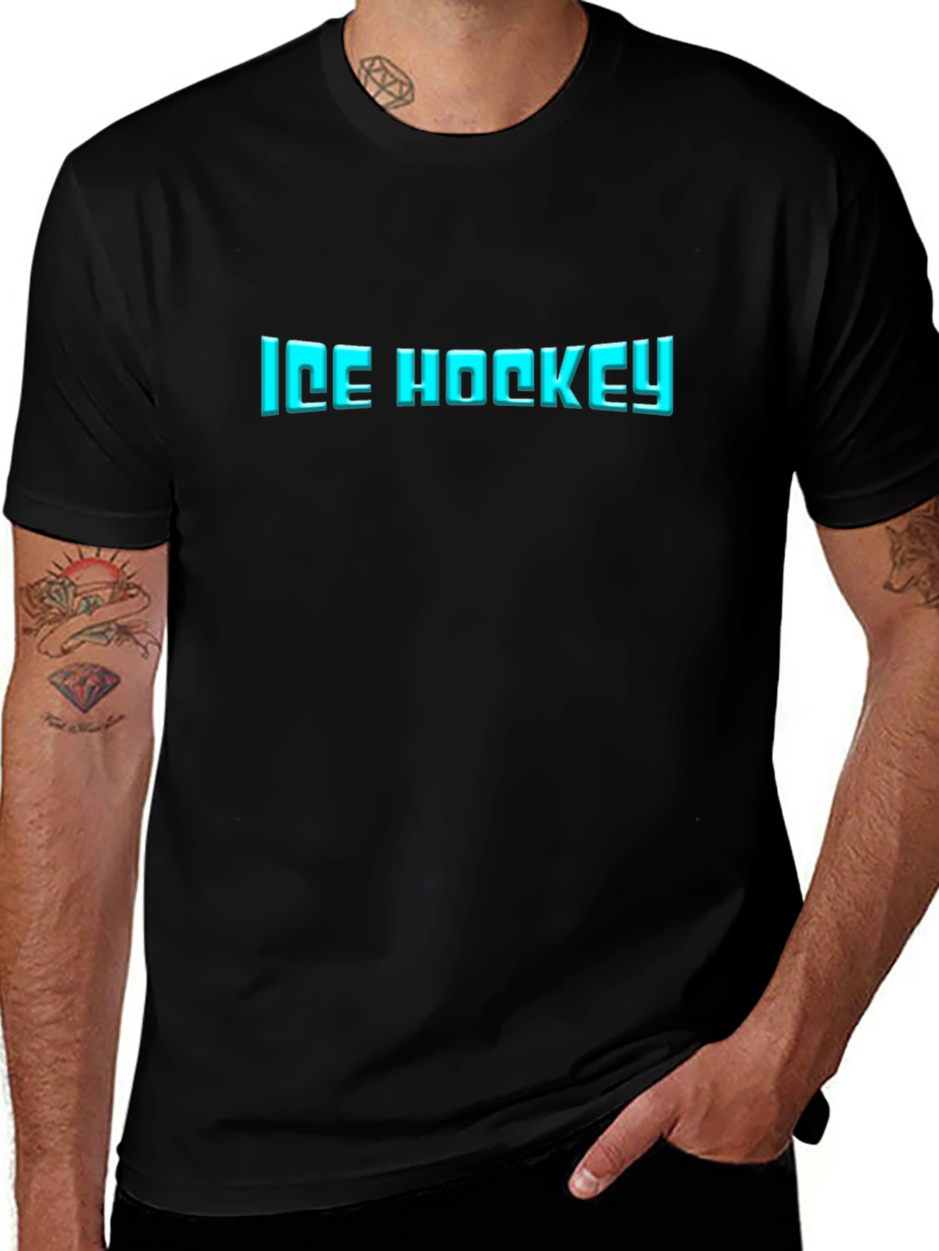 Ice Hockey Graphic Black T-Shirt