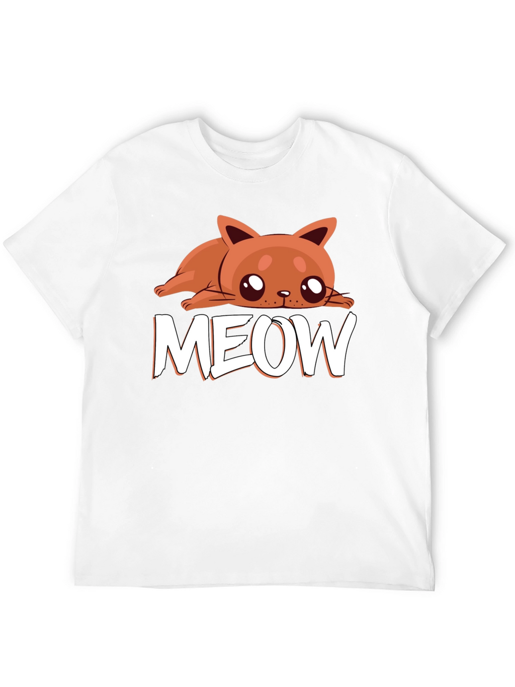 Cute Cat MEOW Black T-Shirt - Soft Cotton Tee