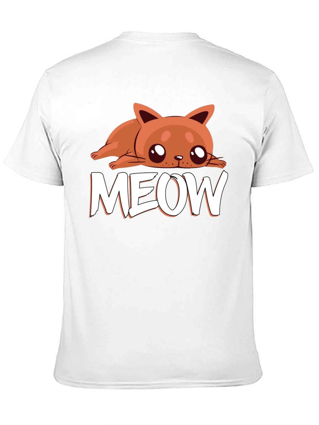 Cute Cat MEOW Black T-Shirt - Soft Cotton Tee