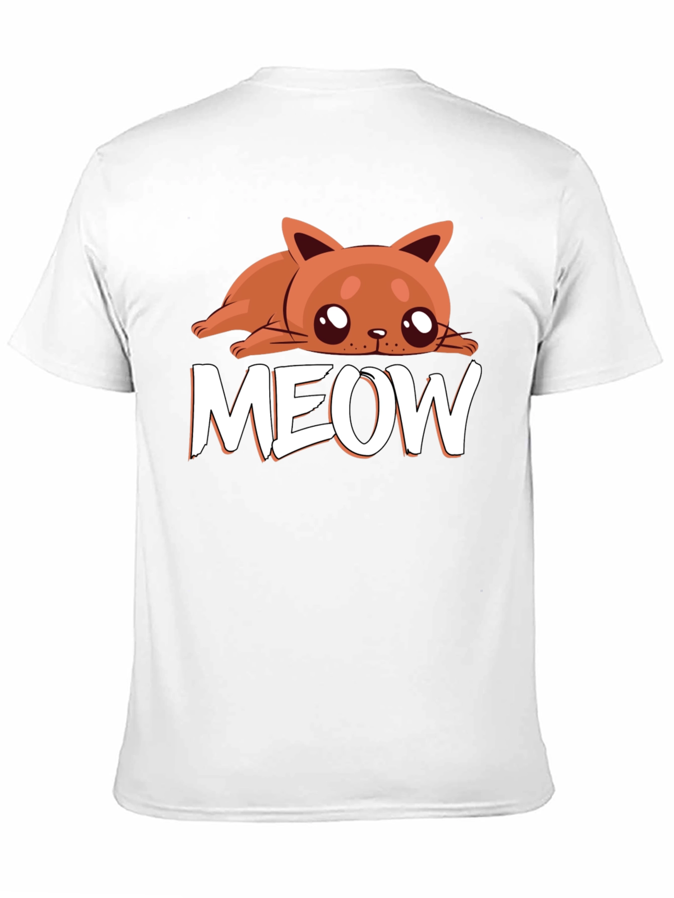 Cute Cat MEOW Black T-Shirt - Soft Cotton Tee