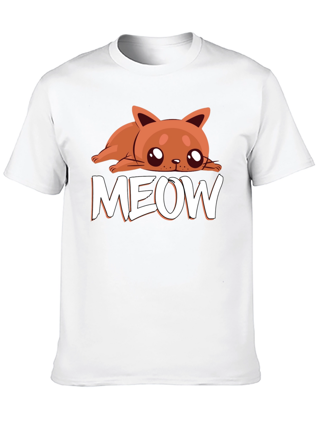 Cute Cat MEOW Black T-Shirt - Soft Cotton Tee