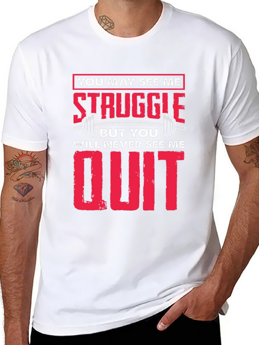 Struggle Never Quit Black T-Shirt