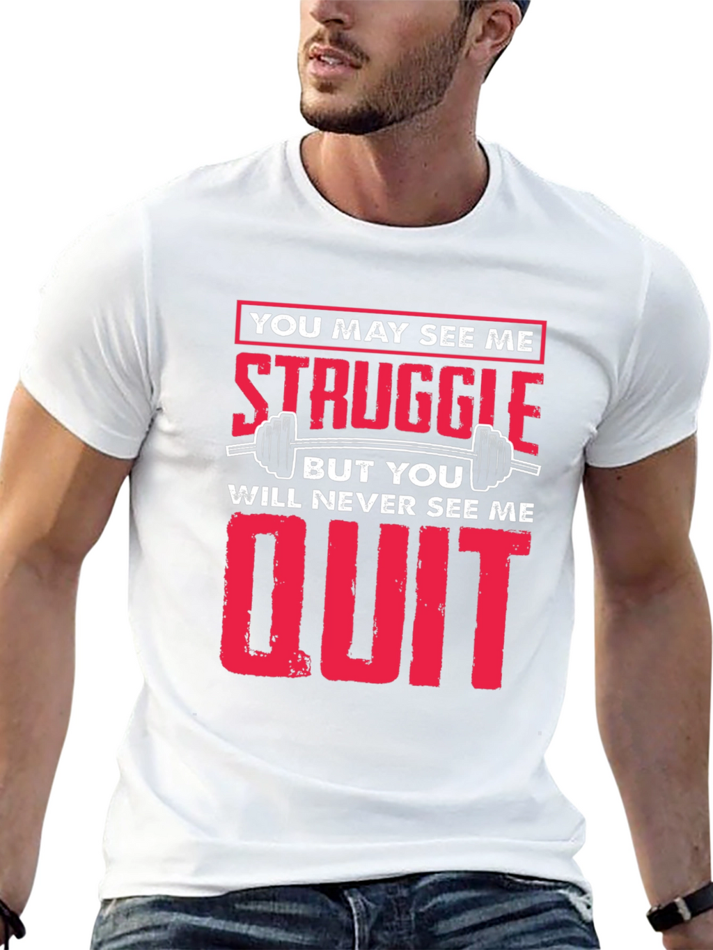 Struggle Never Quit Black T-Shirt