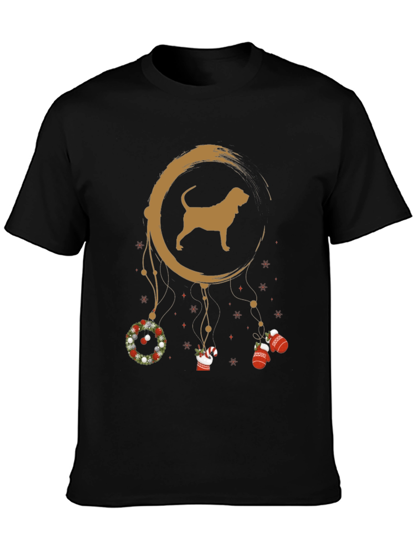 Dog Breed Dreamcatcher Christmas Black T-Shirt