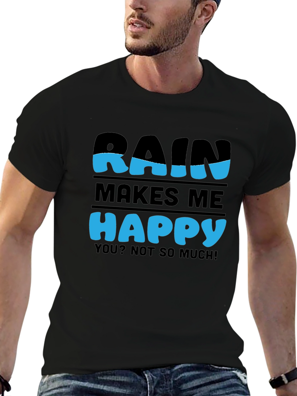 Rain Makes Me Happy Graphic T-Shirt
