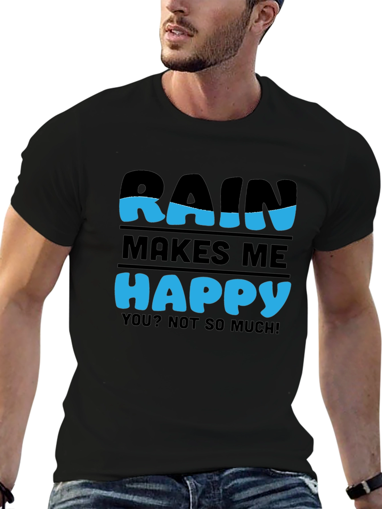 Rain Makes Me Happy Graphic T-Shirt