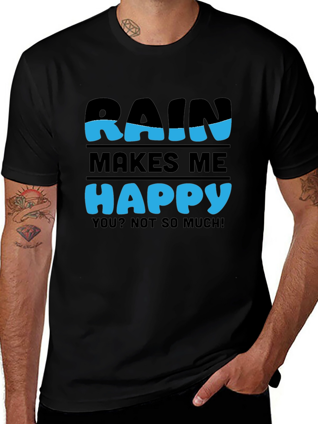 Rain Makes Me Happy Graphic T-Shirt