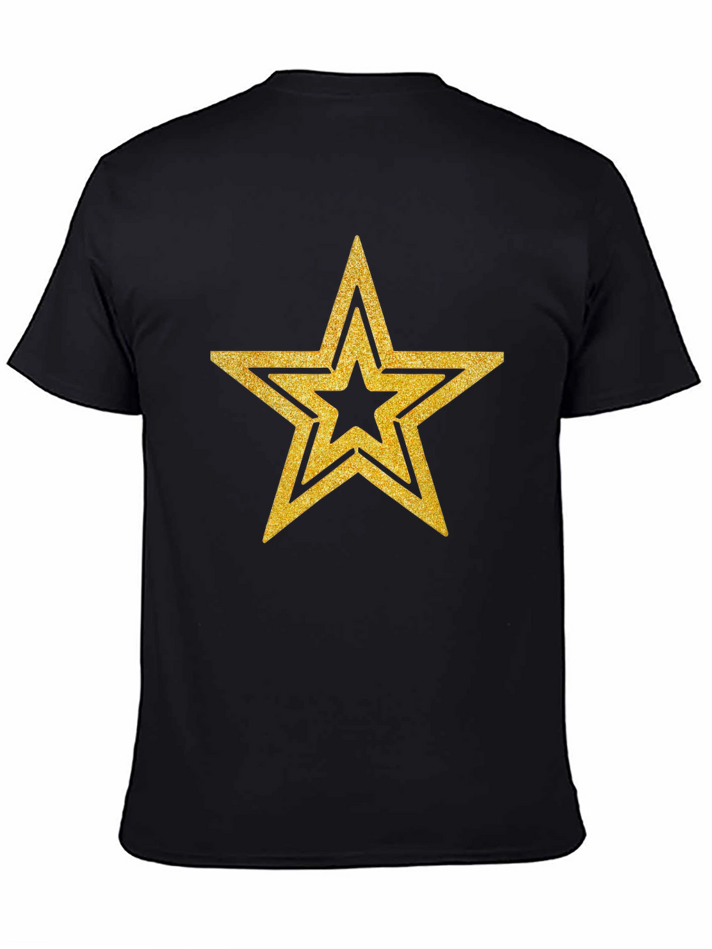 Gold Star Graphic Black T-Shirt