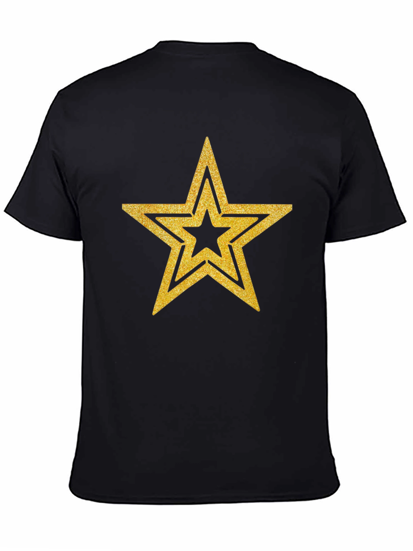 Gold Star Graphic Black T-Shirt