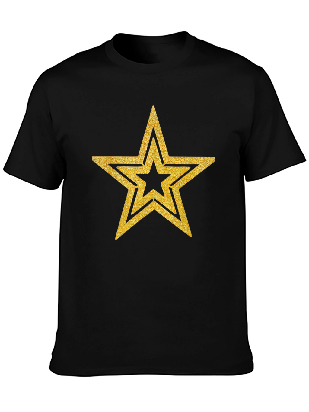 Gold Star Graphic Black T-Shirt